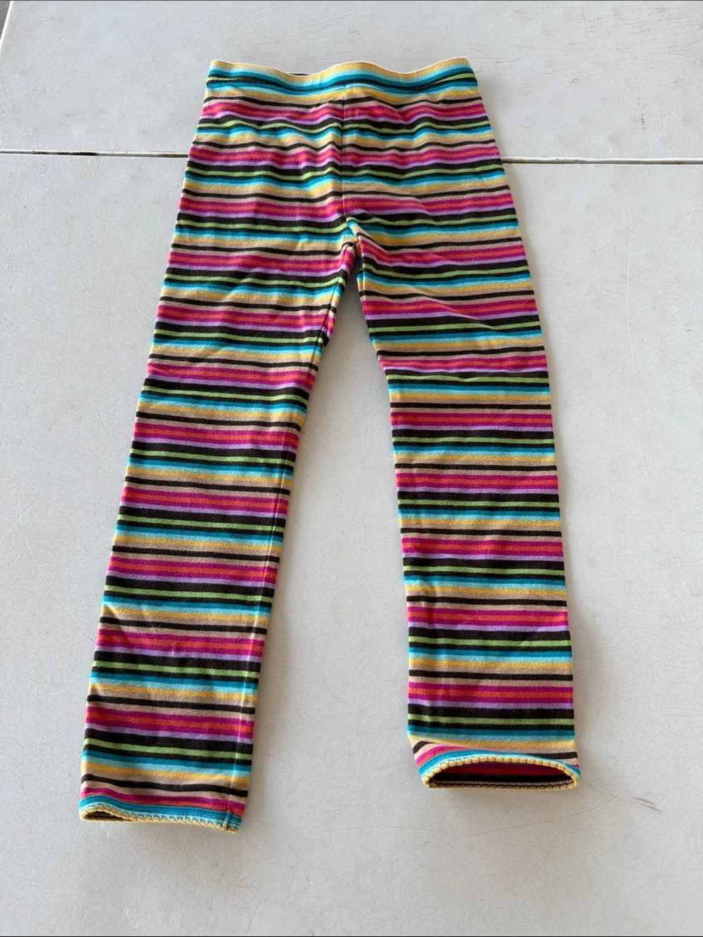 BabyGAP Striped Knit Leggings - Pink, Blue & Yellow